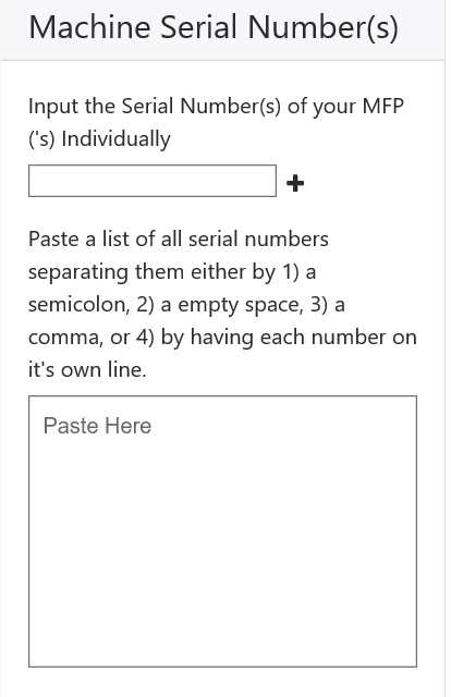 Xerox app gallery, Billboard App copiers and serial numbers screenshot